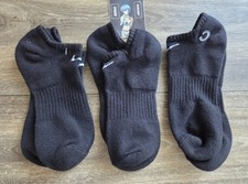 Nike Everyday Plus Cushioned No-Show Socks 3-Pair Black Size 6-8 SX7675-010