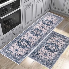 Kitchen Rugs Sets of 2 – Ultra Soft Non-Slip Washable Floor Mats, Waterpro