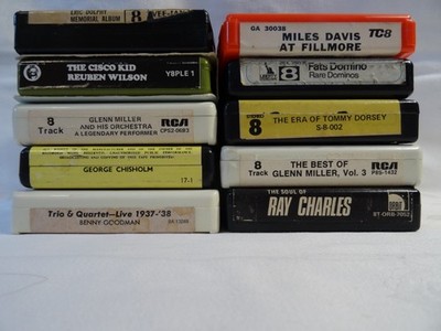 8 TRACK LOT - 10 TAPES - RAY -  FATS  - GLENN  -  MILES  -  ALL FULLY SERVICED -