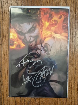 The Joker 80th Anniv 4x Signed Auto Artgerm COA Virgina Variant Comic Batman