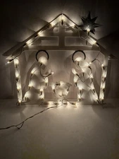 Holiday Time Lighted Nativity Scene Christmas Window Silhouette Decor