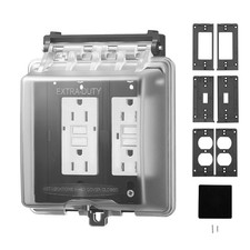 Outdoor Outlet Cover, 2-Gang Weatherproof Electrical Outlet Cover with Lockable