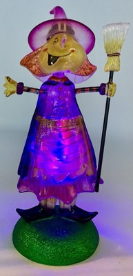 Halloween acrylic 11.5'' witch rocking dancing on spring...lights up