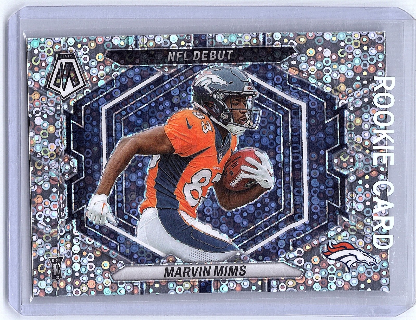 2023 Panini Mosaic #ND-13 Marvin Mims Silver No Huddle Mosaic
