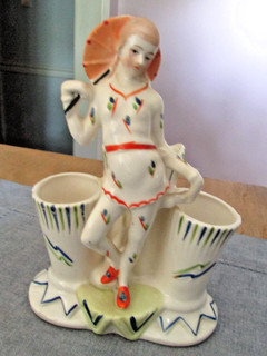 German Porcelain Art Deco Lady Flower Vase