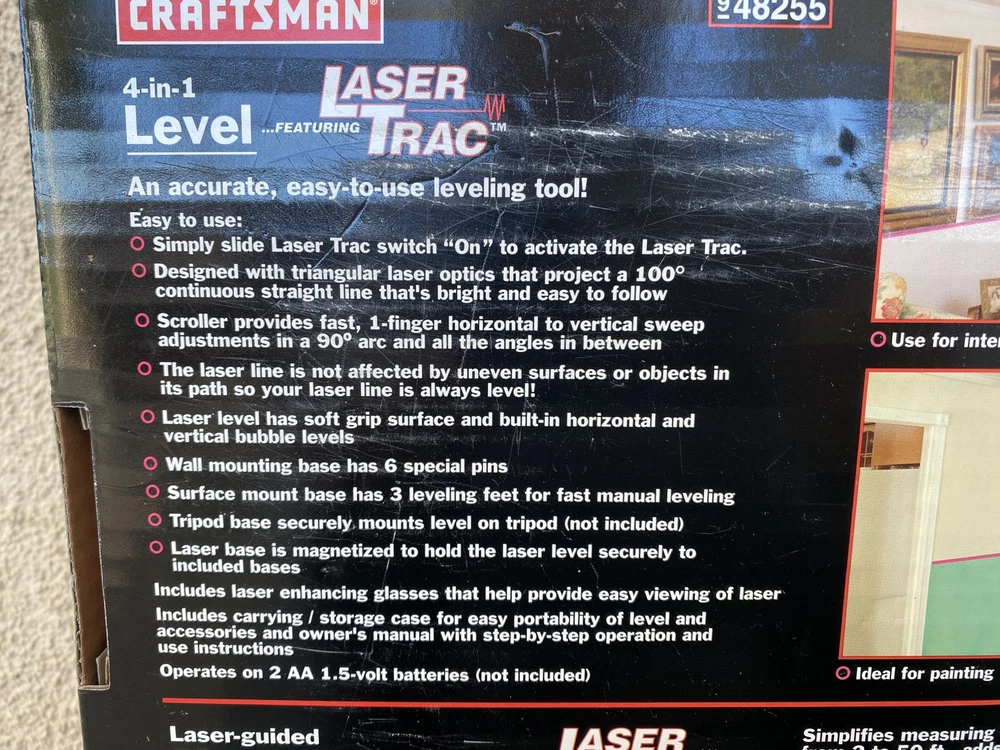 CRAFTSMAN Laser Level Trac Combo Kit 4 in 1 Measuring Tool Set #9-48255
