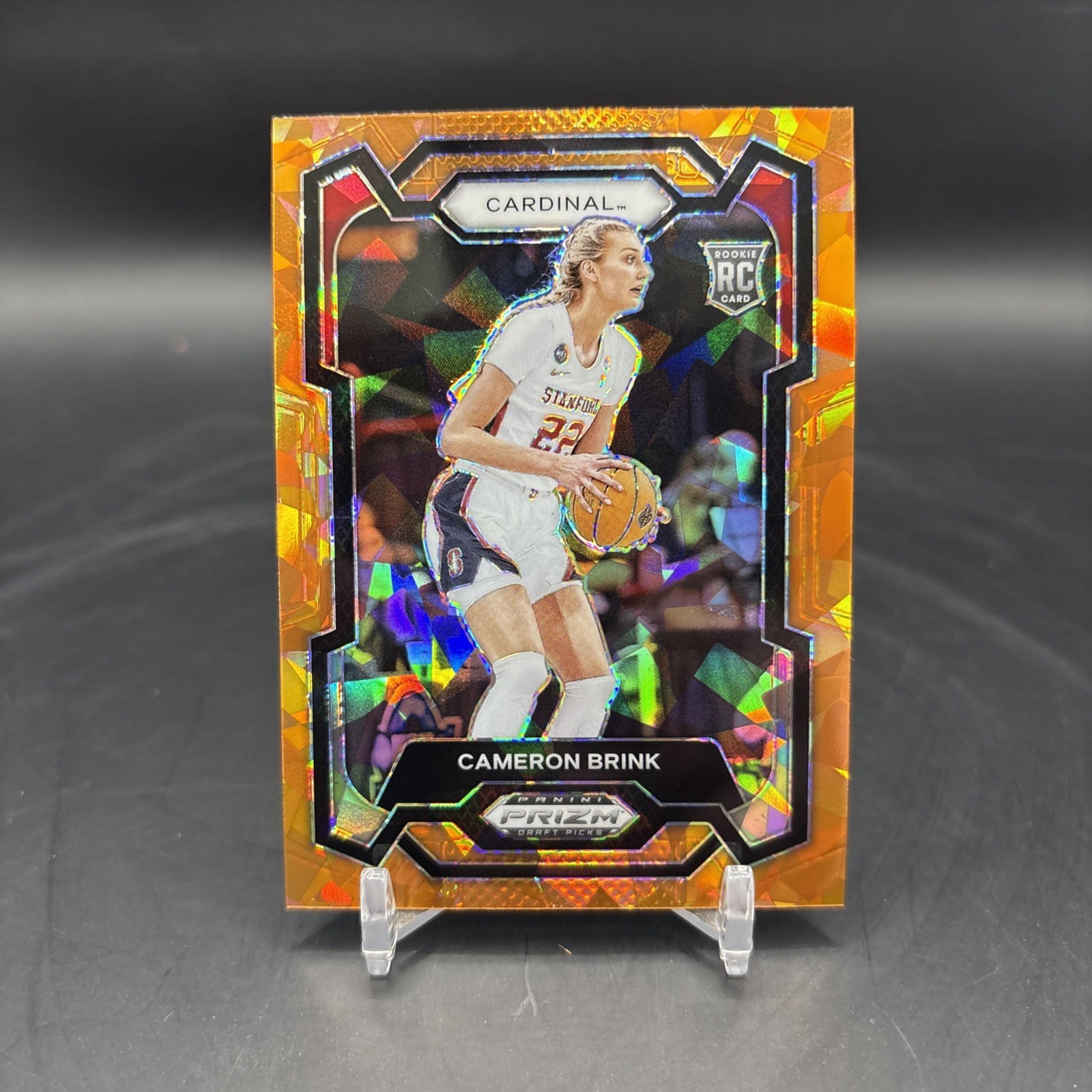 2024 Panini Prizm Draft Picks Cameron Brink Orange Cracked Ice Rookie #89