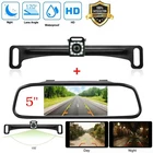Car 5" LCD Mirror Monitor Backup Camera Rear View Parking Reverse Cam Waterproof