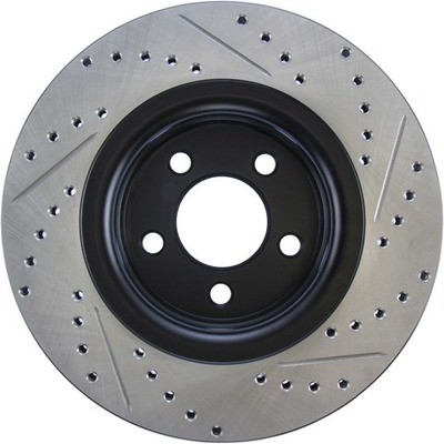 Stoptech 127.61112R, One Black Iron Sport Drilled/Slotted Br Ake Rotor Performan - Picture 1 of 9