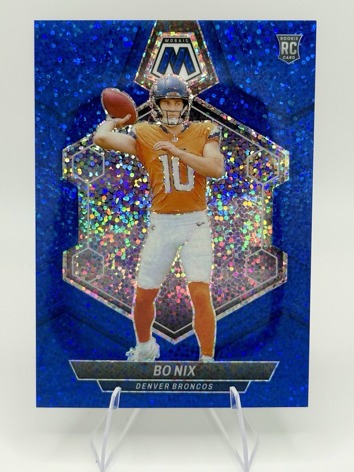 Panini 2024 Mosaic Blue Sparkle💠-Bo Nix RC #312 Prizm 55/96 Broncos ✨