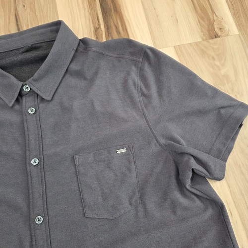 Vuori Ace Button Down Shirt Men Size Large Gray Short Sleeve Button Up - Picture 4 of 8