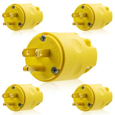 15 Amp 125 Volt NEMA 5-15P 2 Pole 3 Wire Grounding Straight Blade Electrical ...