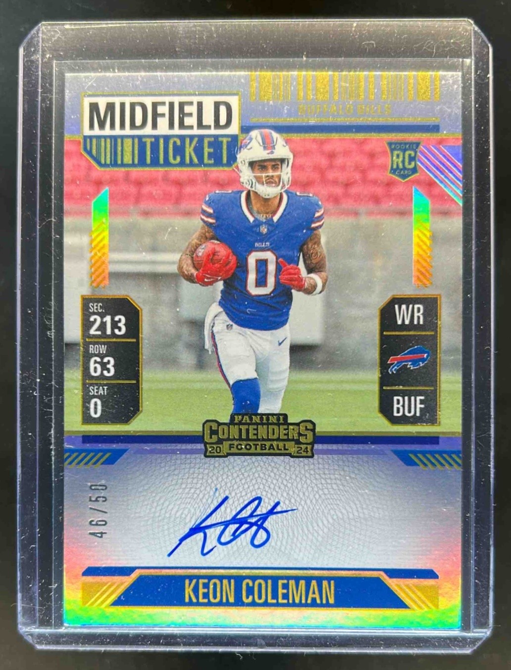 2024 Contenders Keon Coleman Rookie Ticket RPS Auto RC Midfield #46/50 Bills