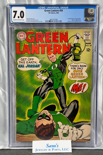 Linterna Verde #59 CGC 7.0 Origen Contado y 1ª Aplicación. de Guy Gardner DC Comics 1968