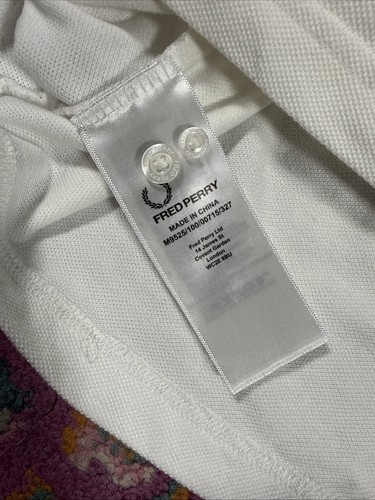Fred Perry White Polo Shirt Size Large Casual - Picture 6 of 8