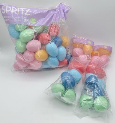 Spritz Refillable Easter Eggs Colorful Plastic 72 pc New
