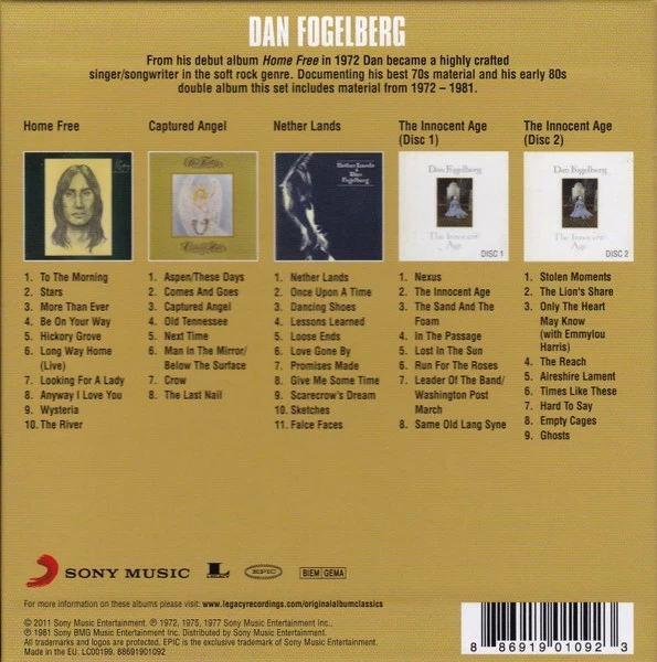 Dan Fogelberg Original Album Classics 5-CD NEW SEALED Captured Angel/Home Free+ - Image 2 of 4