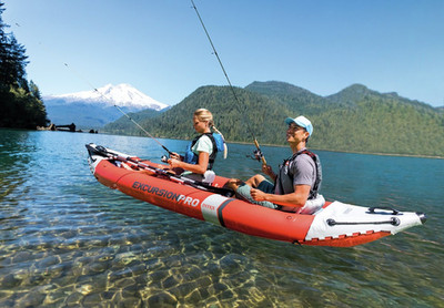 INTEX Excursion Pro K2 Kajak Set Schlauchboot + Paddel + Pumpe für 2 Personen
