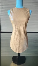 NWT House of Harlow 1960 Vegan Faux Leather Mini Dress Orange Papaya $189-Sz S