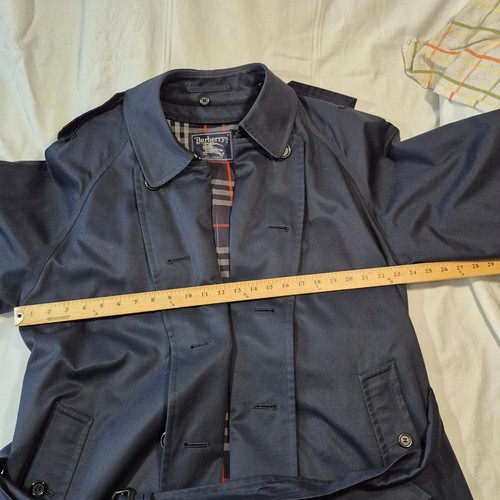 TRENCH COAT BURBERRY'S OF LONDON BLEU MARINE TR32 BOUCLE CUIR CEINTURE 42R DOUBLURE LAINE - Photo 6/20