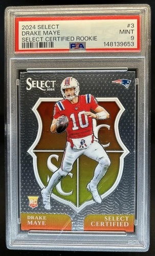 2024 Panini Select Drake Maye Certified Rookies RC Rookie #3 Patriots PSA 9