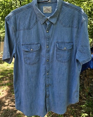 womens denim jacket,lucky Brand Size Large.pearl Snaps