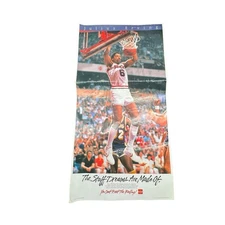 Vintage 1987 Coca Cola Dr. J Julius Irving Tribute Basketball Poster