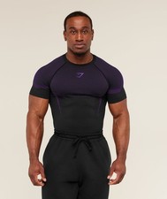 Gymshark Onyx 5.0 V5 Seamless T-Shirt Black/Athletic Purple Confirmed Size: S