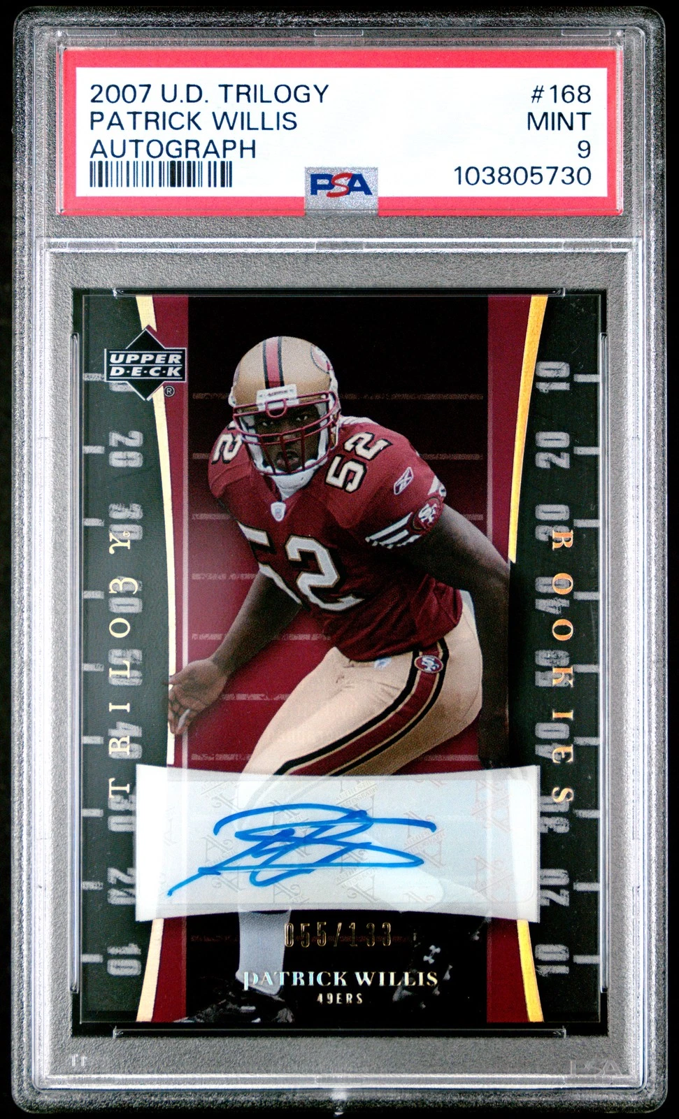 Patrick Willis Upper Deck Trilogy #168 Autograph