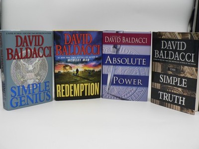 Lot (4) David Baldacci HCDJ Absolute Power Simple Truth Simple Genius Redemption