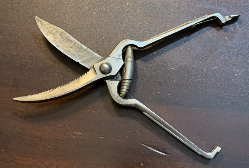 Vintage Poultry Shears Mother Of Pearl Accents
