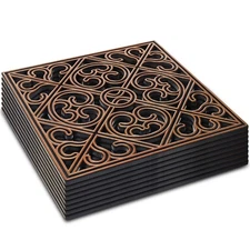 8 Pcs 12 x 12 Inch Rubber Stepping Stone Outdoor for Garden Pathway Paver Out...