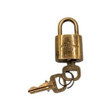 Louis Vuitton Brass Gold Padlock Key Set Numb...