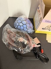 Vintage Blue Stained Glass Turtle Tiffany Style Nightlight Lamp