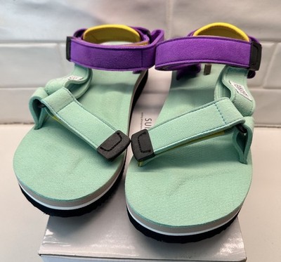 NEW Suicoke JAPAN Depa-ECS Web Strap Sandals Mint/Purple Size Womens 8 Mens 6