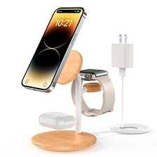 3 in 1 Magnetic Wireless Charging Station for Apple Devices,15W for Magsafe