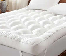 4 Inch Memory Foam Mattress Topper Polyester Fiber Pillowtop Secure Fit New