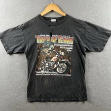 Vintage Trail Of Tears Biker Shirt Mens Medium Black Faded Distressed Thrashed