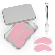 Under Eye Patches Silicone - 2 Pcs Reusable Patches, Plump Fine Pink 