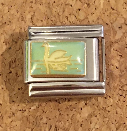 Swan 9mm Italian Modular Link Charm for bracelet