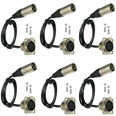 Premium XLR Pass through Cable, No Solder, for Stage Box, Patch Panel, Floor Box