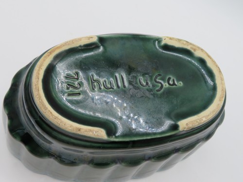 Vintage hull USA Oval Planter in mold 721 Hunter Green Ombre drip Glaze in & out - Picture 6 of 8