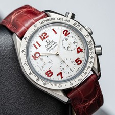 OMEGA Speedmaster Reduced 3834.79.40 Red Mother of Pearl 39mm Automatic Watch 2