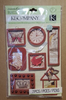 K&Company Engraved Garden Grand Adhesions Dimensional Scrapbook Stickers...