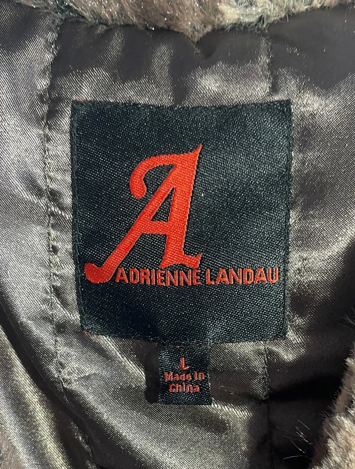 Adrienne Landau Mujer Grande Marrón Imitación Piel Chaleco Hookeye Cierre Abrigo sin Mangas Foto 4 de 4