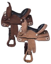 13" Childs Western Roughout Training Saddle - Natural Roughout or Dark Oil