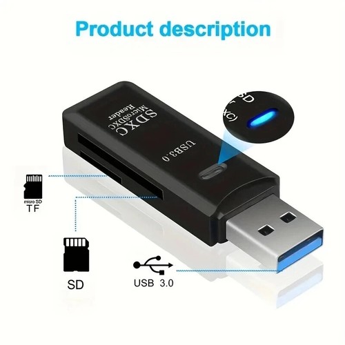 USB 3.0 SD Memory Card Reader High Speed SDHC SDXC MMC Micro SD Mobile T-FLASH - Afbeelding 7 van 10