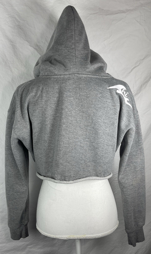 Hawaii-Aloha State-Cropped Hooded Sweatshirt-Zip Up-Gray-OS-Cotton-FREE SHIPPING - Picture 4 of 9