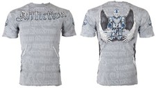 Rare 66 AFFLICTION Silver KNIGHTHOOD Short Sleeve Slim Fit Y2K T-shirt NWT