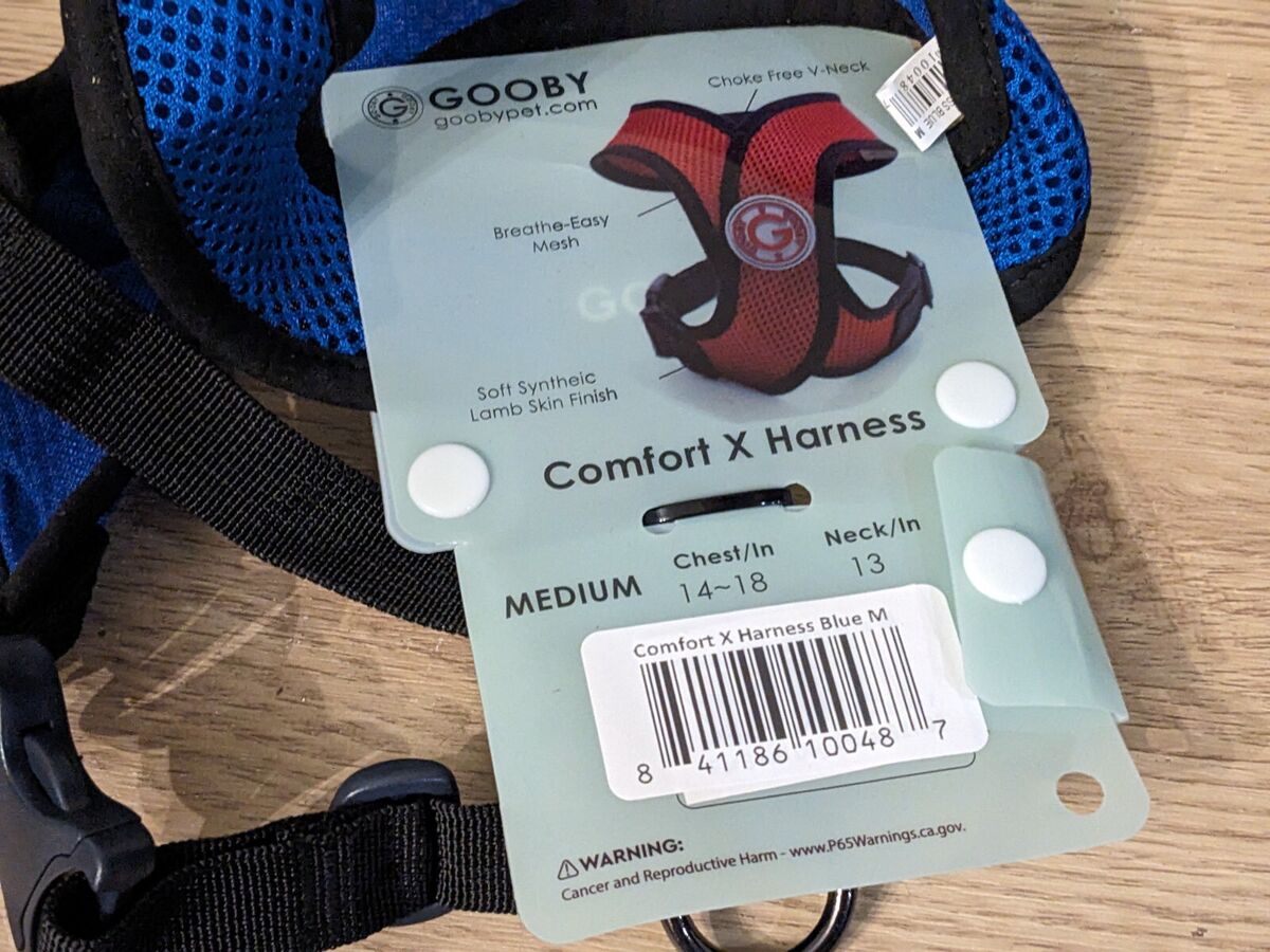 Gooby choke-free comfort x soft pet dog harness (medium, blue/black) eBay